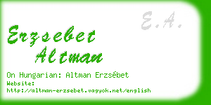 erzsebet altman business card